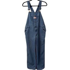 Vintage roundhouse Kids Blue Denim Overalls size 18 jeans pumpkin patch farm
